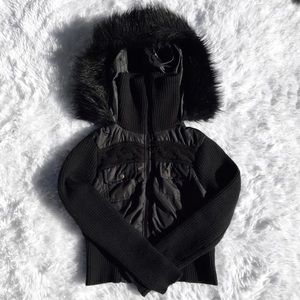 Cropped Fur Hooded Jacket